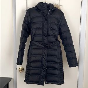 Brooks Brothers Long Puffer Coat w/ Fur-Trim Hood